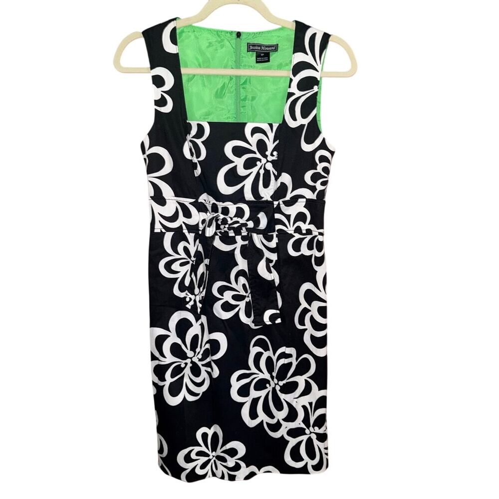 Willow Glenn New York Women's Sleeveless Sheath Dress Black White Floral Size 6P